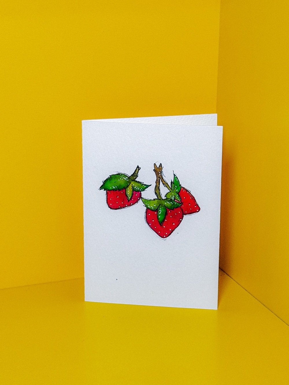 Strawberry Watercolor - Greeting Card